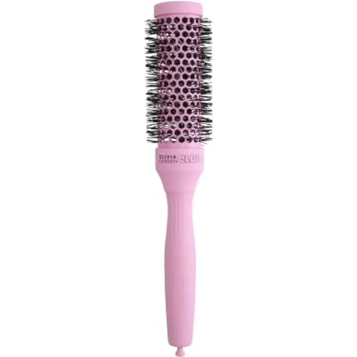 Olivia Garden Club The Glow Blowout Ceramic Round Brush Pink, Runde Haarbürste für voluminöse Frisuren, S, 1 St. – Bild 1