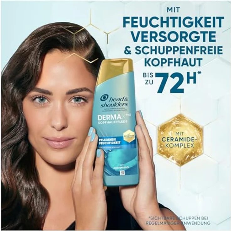 Head & Shoulders DermaXPro Pflegende Feuchtigkeit Anti-Schuppen-Shampoo 400ml mit Kokosöl und Ceramide-Komplex; 72H Feuchtigkeit für Trockene Kopfhaut, Marke - Head & Shoulders – Bild 2