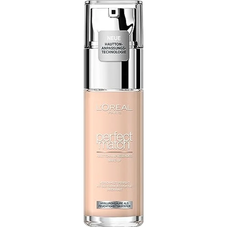 L'Oréal Paris Make up, Flüssige Foundation mit Hyaluron und Aloe Vera, Perfect Match Make-Up, Nr. 0.5.R/0.5.C Rose Porcelain, 30 ml – Bild 1