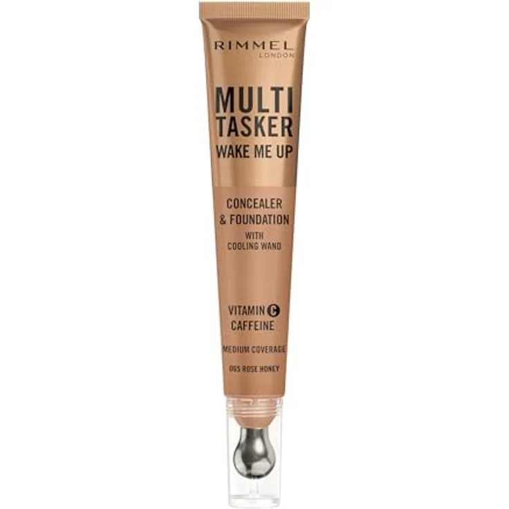 Rimmel Multi-Tasker Wake Me Up, Concealer zur Verjüngung der Gesichtshaut mit hochpigmentierter Formel, Farbton 65 Rose Honey, 20 ml – Bild 1