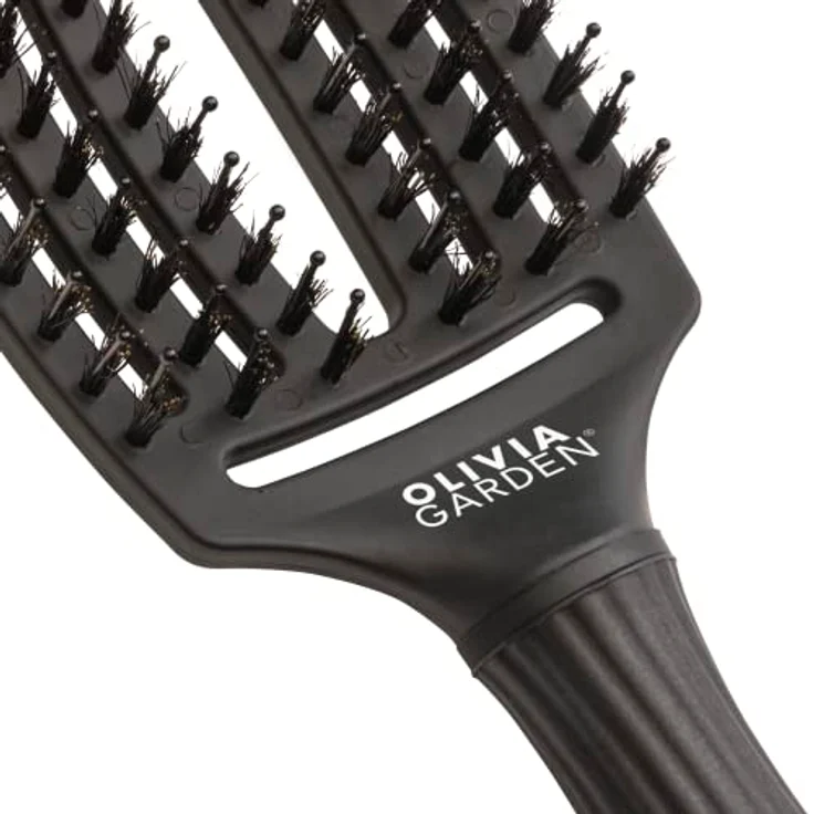 Olivia Garden - Fingerbrush Care Iconic Boar & Nylon Full Black HairBrush - Medium – Bild 3