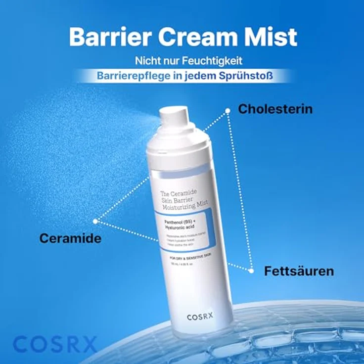 COSRX Ceramide Skin Barrier Moisturizing Mist, Gesichtsspray 120 ml mit Panthenol & Hyaluronsäure für empfindliche Haut – Bild 3