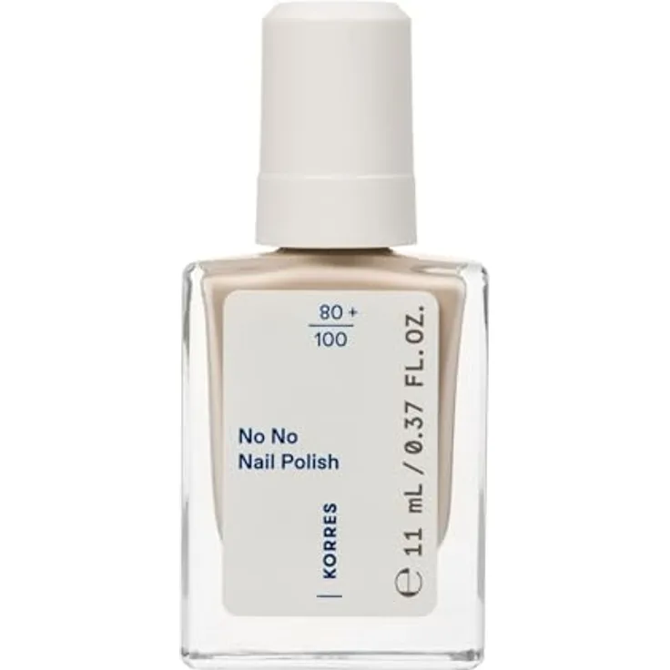 KORRES No No Nail Polish 34 Sand, veganer 10-Free Nagellack mit Gel-Effekt, hoher Deckkraft und splitterfester Haltbarkeit, 11 ml