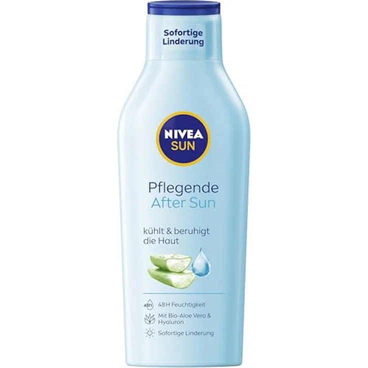 NIVEA SUN Pflegende After Sun Lotion, 400 ml, mit Bio-Aloe Vera und Hyaluron für 48h Feuchtigkeit – Bild 1