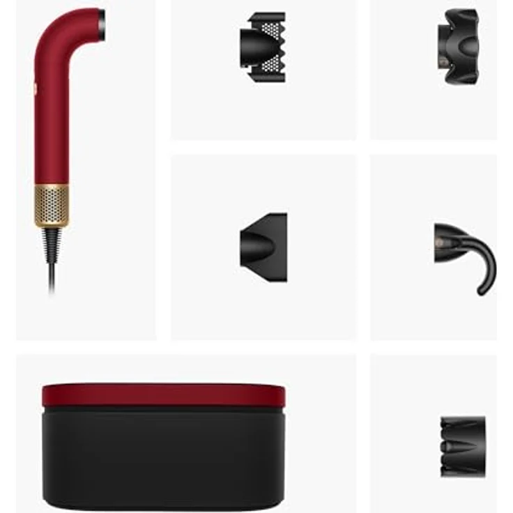 Dyson Supersonic HD17 T1/T2, Profi-Haartrockner in Red Velvet/Gold mit Ionisator für glattes und welliges Haar – Bild 5