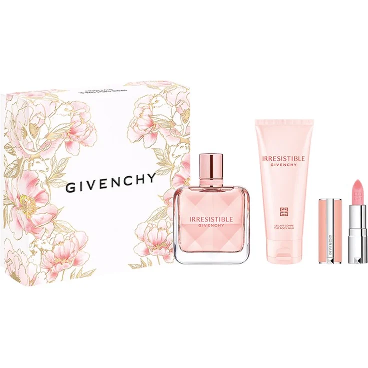 GIVENCHY Irresistible Geschenkset für Damen, Eau de Parfum 50 ml, Bodylotion 75 ml, Lippenbalsam 1,5 ml