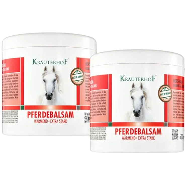 Kräuterhof Pferdebalsam, wärmendes Massagegel mit natürlichen Pflanzenextrakten, 2x500 ml – Bild 1