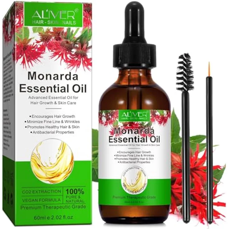P-Beauty Ätherisches Monarda Öl, Haaröl & Hautpflegeöl, Feuchtigkeitsspendend, Haarwachstum & Anti-Aging, 60ml, für alle Hauttypen