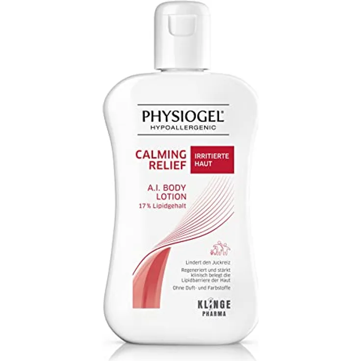 PHYSIOGEL Calming Relief A.I. Body Lotion 200ml – regenerierende Körperlotion für empfindliche & gereizte Haut – sanfte Bodylotion zur Linderung von Juckreiz