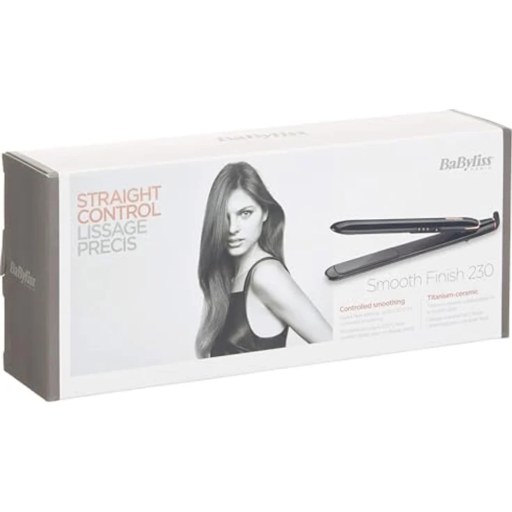 BaByliss Smooth Finish 230 Straightener ST250E, Titanium-Keramikbeschichtung, Ionen-Technologie, inkl. Hitzeschutzmatte – Bild 3