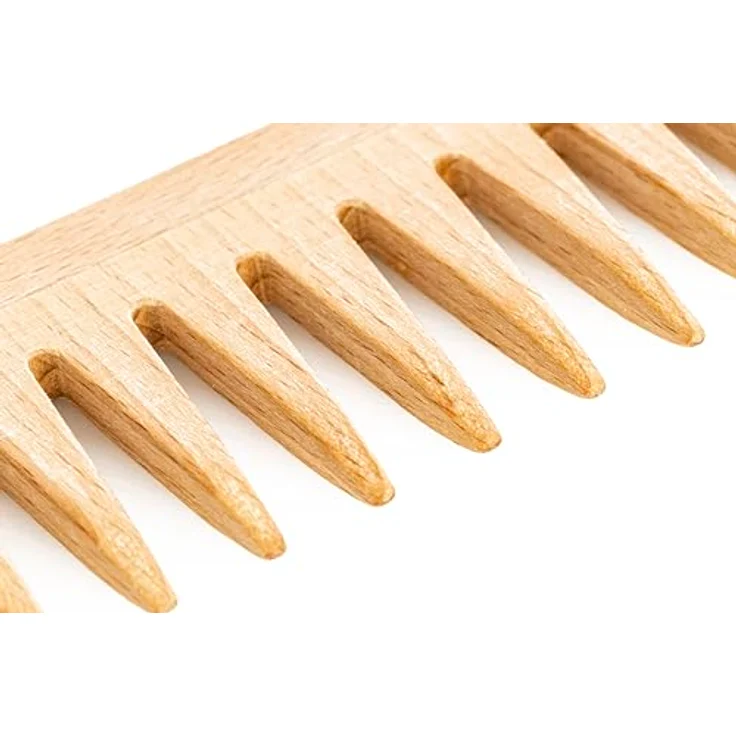 REMOS Haarkamm aus Buchenholz, 19 cm mittlere Zahnung, nicht lackiert, ideal für unterwegs, hergestellt in Italien – Bild 3