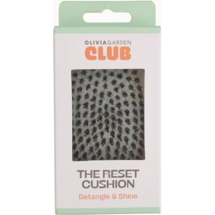 Olivia Garden Club The Reset Detangling Cushion, Paddlebürste in Grün mit Wildschwein- & Nylonborsten für feines bis normales Haar, Kopfhautmassage und minimierter Haarbruch – Bild 1