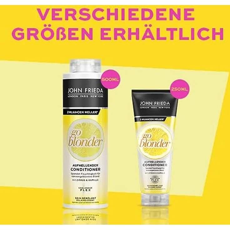 John Frieda Go Blonder Conditioner - Vorteilsgröße: 500 ml - Aufhellend - Haartyp: blond, blondiert - Kabinettgröße – Bild 5