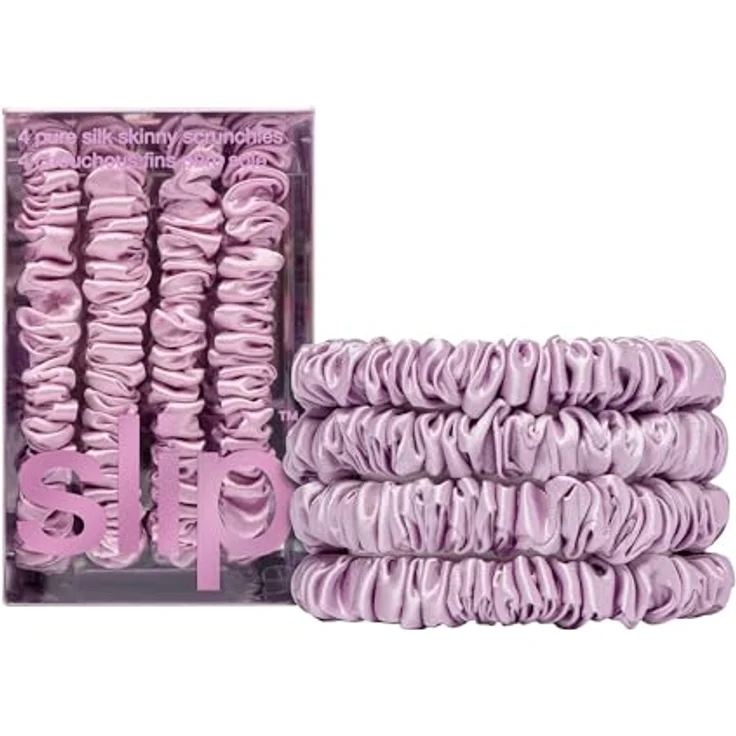 slip Hair Care Skinny Scrunchies, 4er Set aus 100 % Seide für schonende Hairstyles – Bild 1