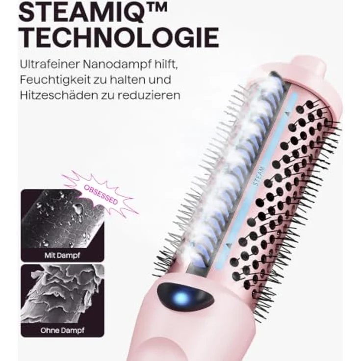 Wavytalk Dampf-Thermobürste Steamlift Pro, haarschonende Stylingbürste mit 5 Temperatureinstellungen und 30 Minuten Dampf, schwarz – Bild 3