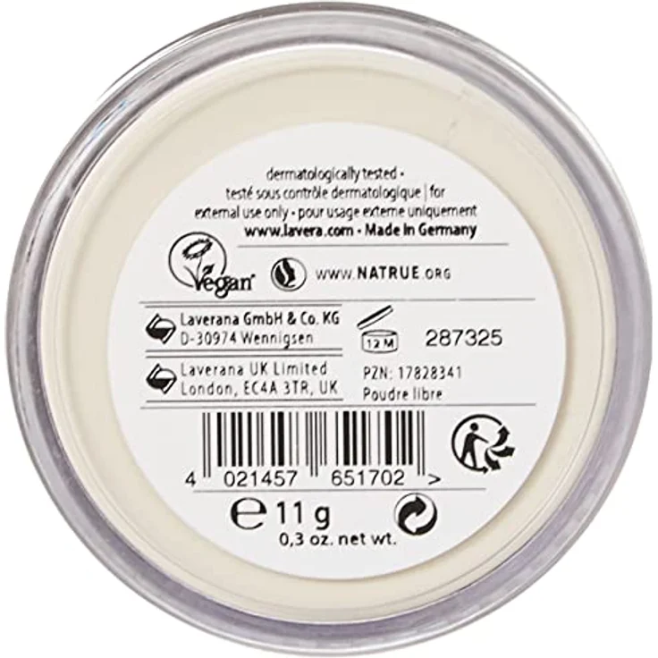 lavera Invisible Finish Loose Powder -Transparent- Bio-Reispulver & Bio-Tapioka - mattierend - langanhaltend - Vegan (1 x 11g) – Bild 2