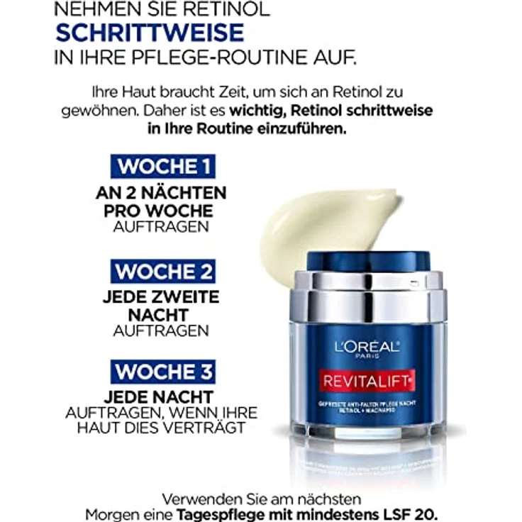 L'Oréal Paris Revitalift Laser Gepresste Anti-Falten Pflege Nacht Retinol Niacinamid Nachtcreme 50 ml – Bild 5
