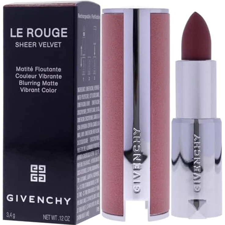 Givenchy - Le Rouge Sheer Velvet Lippenstift 3,4 g Nr. 27 - Rouge Infusé, langanhaltende, glänzende Farbe – Bild 4