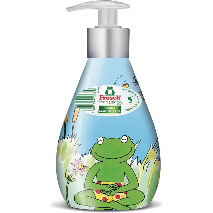 Frosch Kinder Sensitiv-Seife, flüssige Handseife 300 ml, hypoallergen, pH-hautneutral, ohne Farbstoffe und Mikroplastik