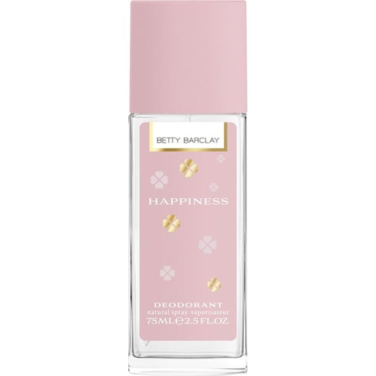 Betty Barclay Happiness Deodorant Spray, fruchtig-blumige Duftkomposition mit Birne und Vanille, 75 ml, Glasflakon mit pinkem Verschluss