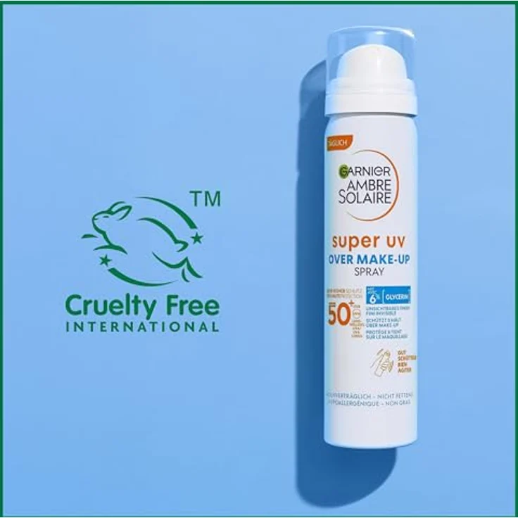 GARNIER Ambre Solaire Super UV Over Make-Up Spray, LSF 50, unisex, 75 ml Sonnenschutz und Hautpflege – Bild 7
