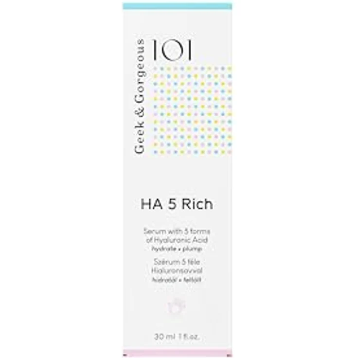 Geek & Gorgeous - HA 5 Rich - Hyaluron Serum Gesicht, mit 5 Hyaluronsäurearten, feuchtigkeitsspendend und straffend, für normale und trockene Haut, 30 ml – Bild 5