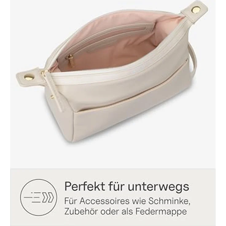 Kapten & Son Windsor Kulturtasche Sandstone 3L | Wasserabweisende Kosmetiktasche aus veganem Tech-Material mit Innenfächern & Trageschlaufe | Washbag 14x25x11,5 cm – Bild 2