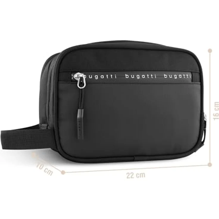 bugatti Blanc Delight Kulturtasche aus Tarpaulin Light & Nylon, schwarz - Viel Platz, viele Fächer, abwischbares Material – Bild 2