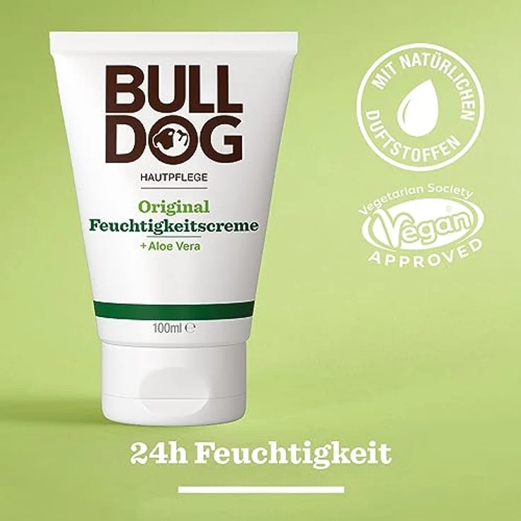 BULLDOG Original Feuchtigkeitscreme mit Aloe Vera, 24h Pflege, 96 % natürlich, nicht fettend oder klebrig, 100ml – Bild 2