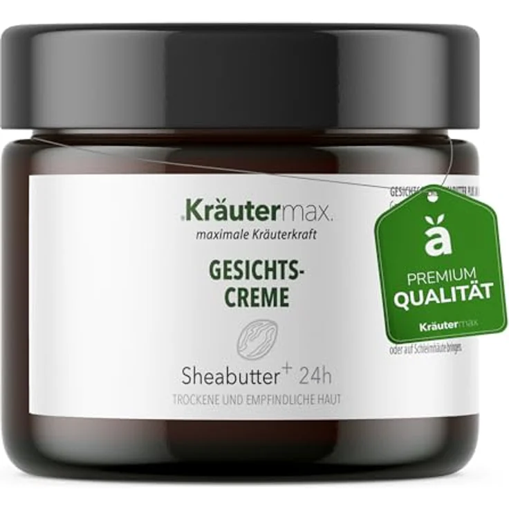 Kräutermax. Sheabutter Gesichtscreme für Trockene Haut, 100 ml, Feuchtigkeitsspendend mit Shea Butter, ohne synthetische Farbstoffe – Bild 1