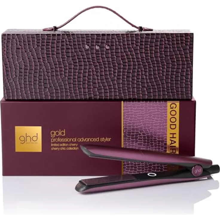 ghd Cherry Chic gold® Styler, Glätteisen mit Dual-Zone Technologie, 185 °C optimale Stylingtemperatur, luxuriöses Etui, frizzfreies Styling
