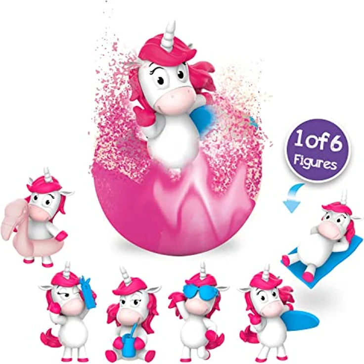 INKEE UNICORN BEACH | 3er Set Einhorn Badekugeln mit Überraschung, Popcorn-Duft, bunter Schaum, 3x 100g – Bild 5