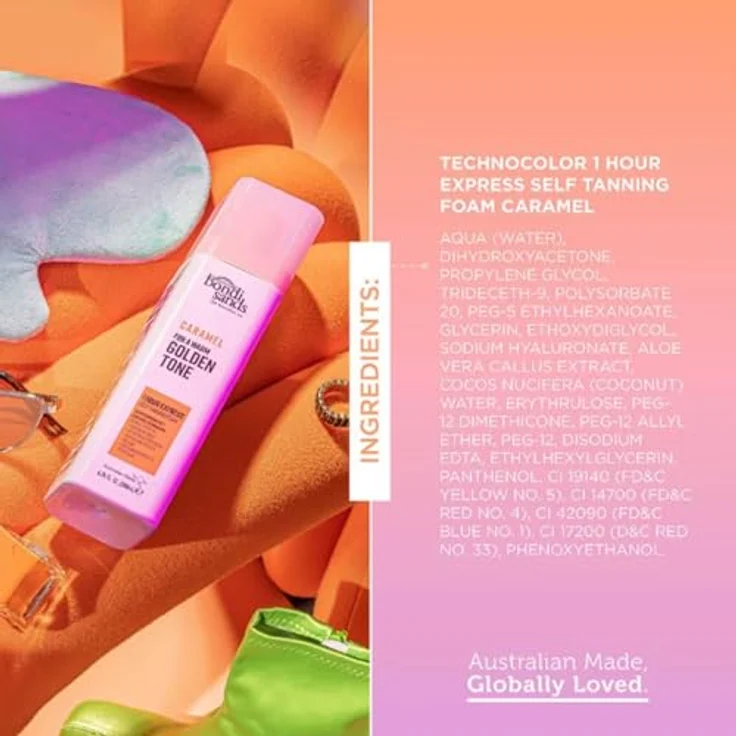 Bondi Sands Technocolor Caramel Selbstbräunungsschaum, 200 ml, mit feuchtigkeitsspendendem und natürlichem Bräunungseffekt, Farbton Warm Hydrated Glow – Bild 9