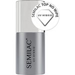 Semilac UV Nagellack Top No Wipe Coat 7ml, Lang anhaltender Glanz ohne Schwitzschicht, transparent