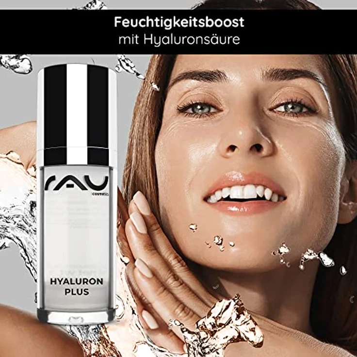 RAU Cosmetics Hyaluronsäure Serum Hochdosiert - Anti-Aging für Männer und Frauen mit Soforteffekt - RAU Hyaluron Plus 30 ml, Feuchtigkeit spendend und hautstraffend – Bild 2