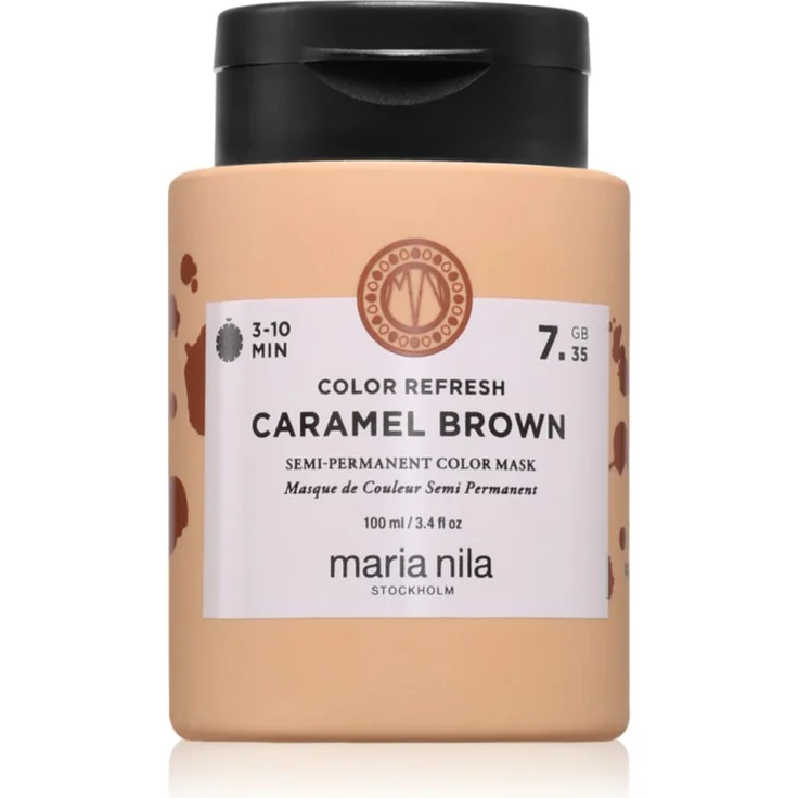 Maria Nila Colour Refresh, Sanfte nährende Maske ohne permanente Farbpigmente, Farbton Caramel Brown 7.35, 100 ml