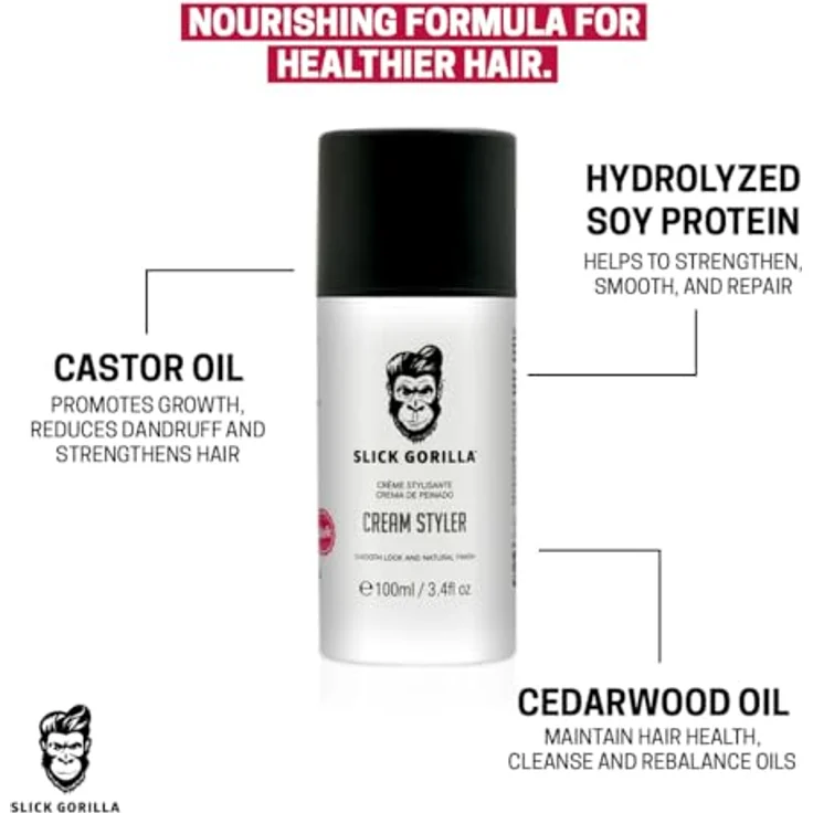 Slick Gorilla Creme-Styler, vielseitiger Haarstyler für natürliche Looks, 100ml/3.38fl oz, vegan und grausamkeitsfrei – Bild 5