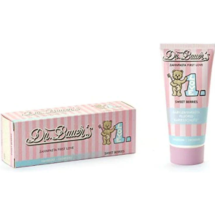 Dr. Bauer's Baby-Zahnpasta, Kinder-Zahncreme First Love Sweet Berries mit Fluorid, 2er Pack (2x 50ml) – Bild 4
