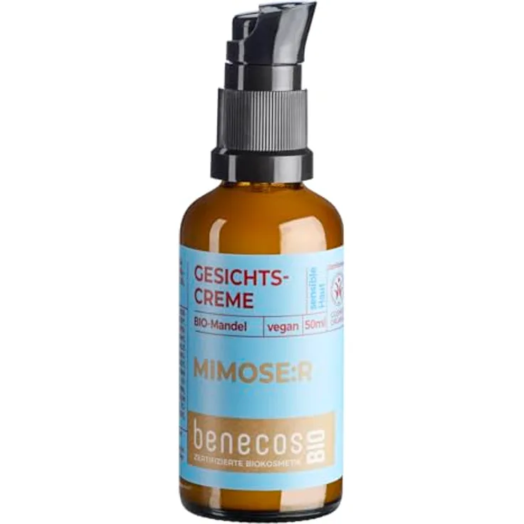 Benecos Gesichtspflege Gesichtscreme Mandel, 50 ml, für die tägliche Anwendung mit 100% natürlichen Inhaltsstoffen