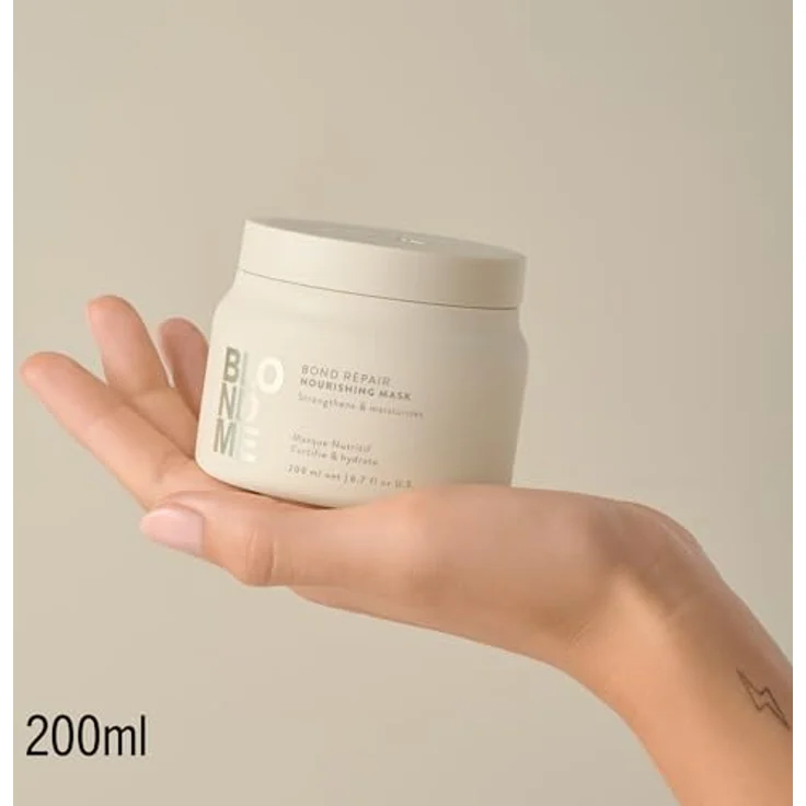 Schwarzkopf Professional BLONDME Bond Repair Nourishing Mask Haarmaske Glättend, Hydratisierend Und Weichmachend 200 ml, für Blondes Haar – Bild 2