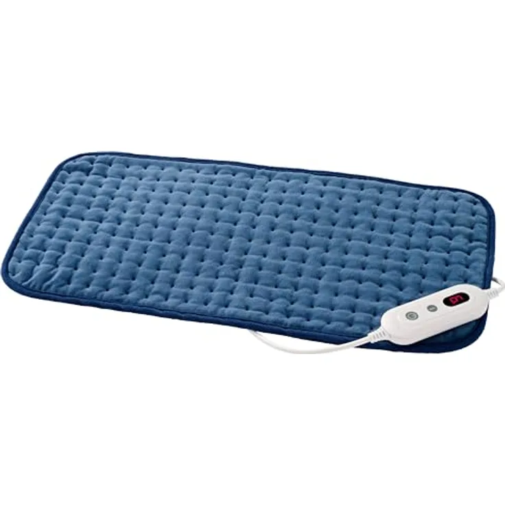 Promed XXL-Heizkissen 60x30cm 100W, flauschiges Sitzkissen mit 6 Heizstufen, Überhitzungsschutz, Gummiklettband & Abschaltautomatik nach 90 Min., waschbar