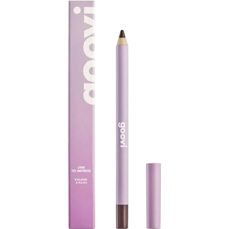 GOOVI Line To Impress Eye Pencil, hochpigmentierter Eyeliner & Kajalstift in Braun, glänzendes Finish, langanhaltend, 1,2g – Bild 1