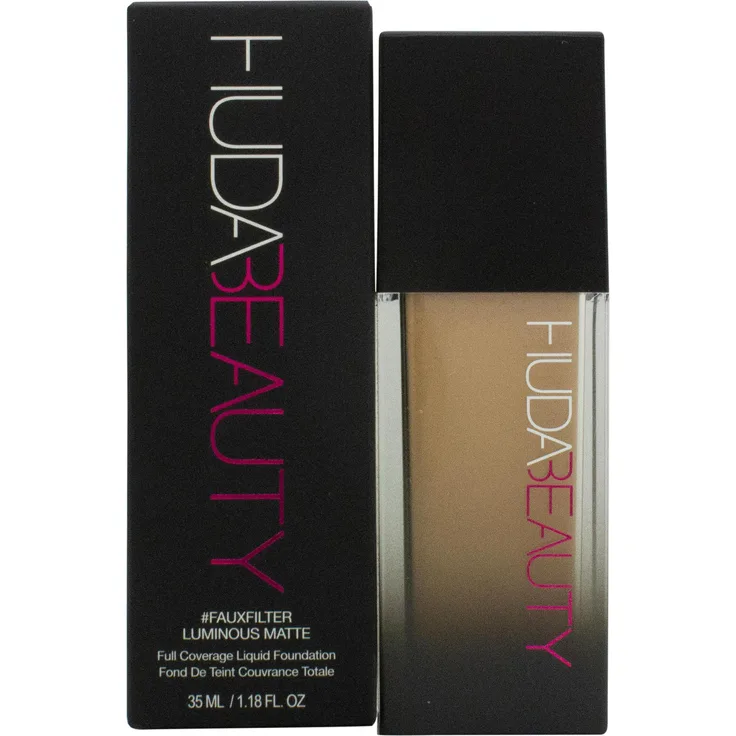 Huda Beauty Fauxfilter Luminous Matte Foundation, 35ml, Farbton Toasted Coconut 240N, matte Textur, langanhaltend, für alle Hauttypen