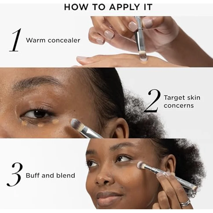 IT Cosmetics Heavenly Luxe Dual Airbrush Concealer Pinsel #2, 2-in-1 Make-up-Accessoire für flüssige und cremige Concealer – Bild 5