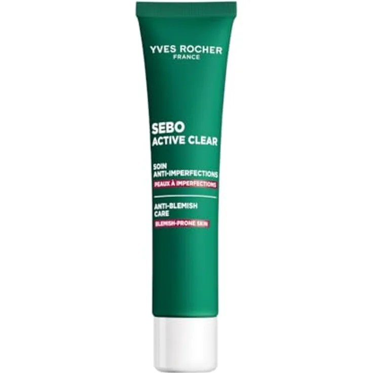 Yves Rocher SEBO ACTIVE CLEAR Anti-Pickel Creme, 40ml – Mattierende Gel-Creme mit 97% natürlichen Inhaltsstoffen, reguliert Talg und verfeinert das Hautbild