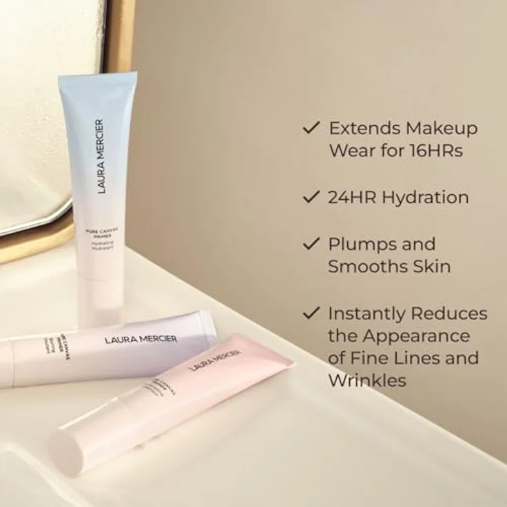 Laura Mercier Pure Canvas Hydrating Primer, Make-up-Primer mit 85% hautpflegenden Inhaltsstoffen, 30 ml – Bild 4
