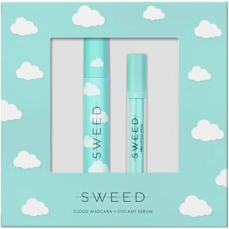 Sweed Cloud Mascara + Wimpernwachstumsserum, 3 ml Set - Hochwirksame Formel für längere und gesündere Wimpern
