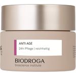 Biodroga Anti Aging 24h Gesichtscreme reichhaltig 50 ml – straffende Anti Falten Gesichtspflege Tagescreme Nachtcreme Vegan Bioscience Institut