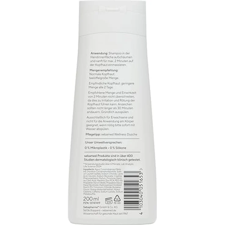 Sebamed Anti-Haarverlust Shampoo, 200 ml, unterstützt Haargesundheit und reduziert Haarverlust – Bild 2
