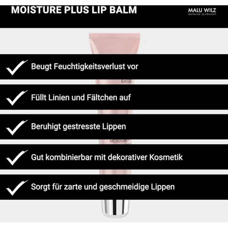 Malu Wilz Moisture Plus Lip Balm 15 ml, Duftender Lippenbalsam mit SPF 10 und Hyaluronsäure für trockene Lippen, vegan – Bild 4